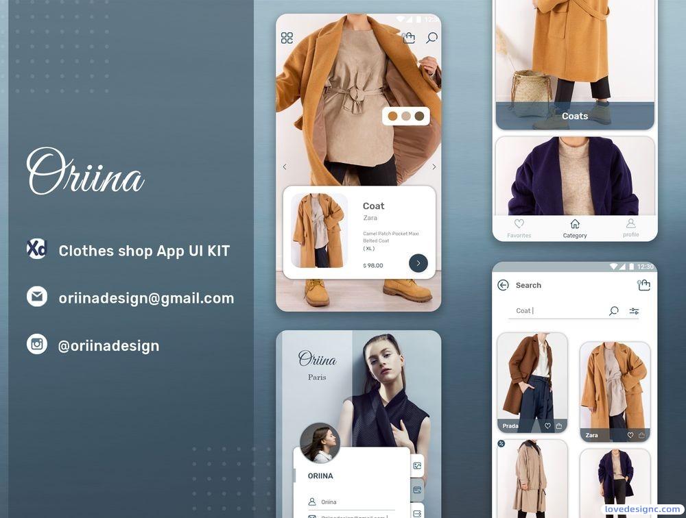 时尚服装商店app界面设计UI套件素材下载-爱设计爱分享c