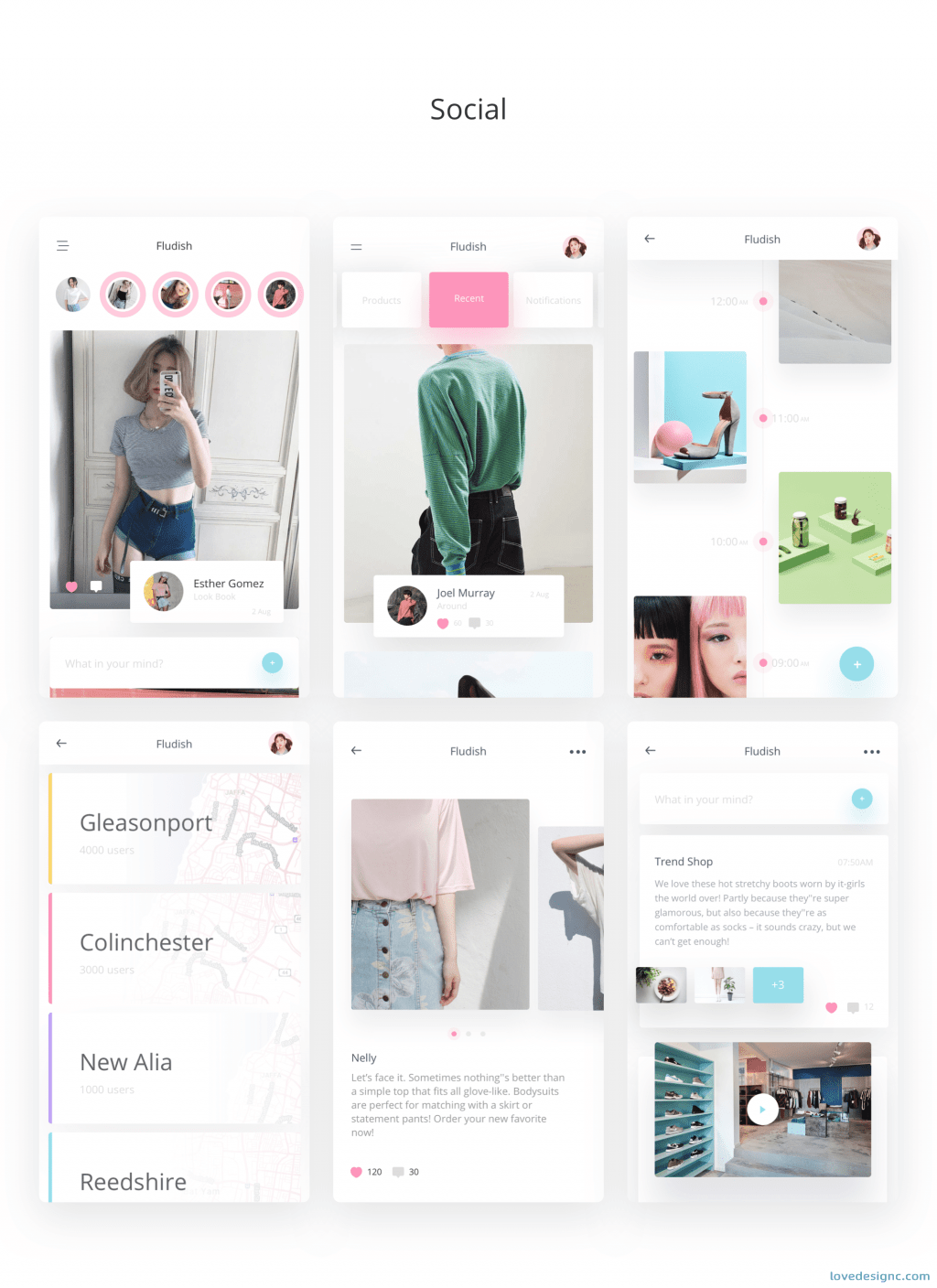 文艺时尚的小清新app界面ui设计素材下载-爱设计爱分享c