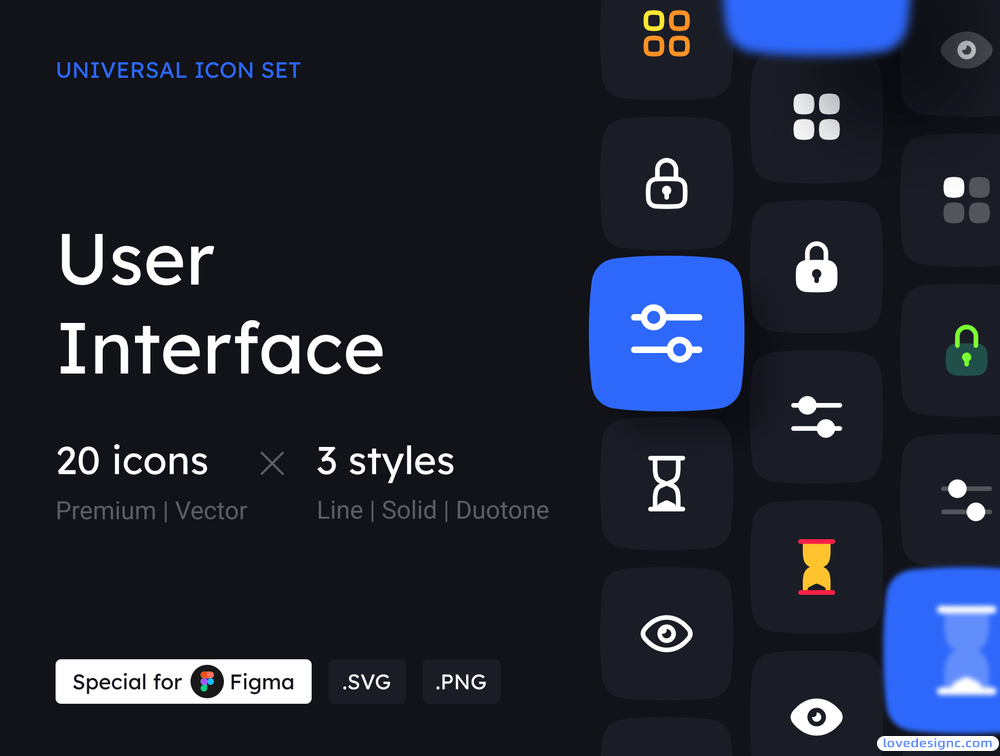 20用户界面图标在3种样式（线，实线，双色调）图标集优质设计素材下载-爱设计爱分享c