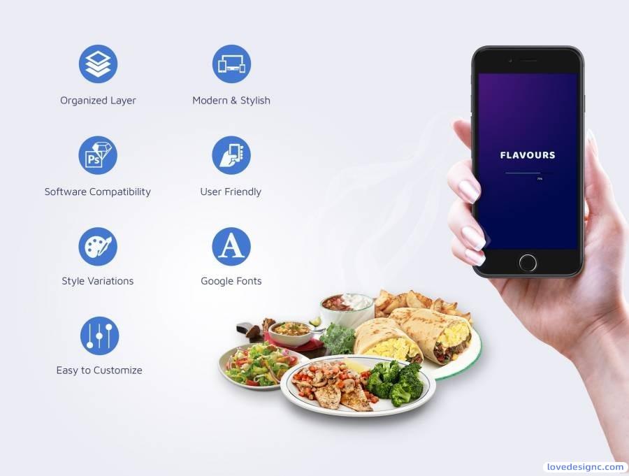 45个餐厅和食品订购app移动应用创意UI套件素材,提供sketch和psd格式的源文件下载-爱设计爱分享c