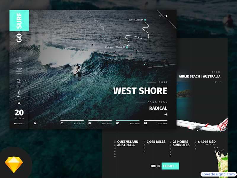 GoSurf：旅行类免费网站模板-爱设计爱分享c