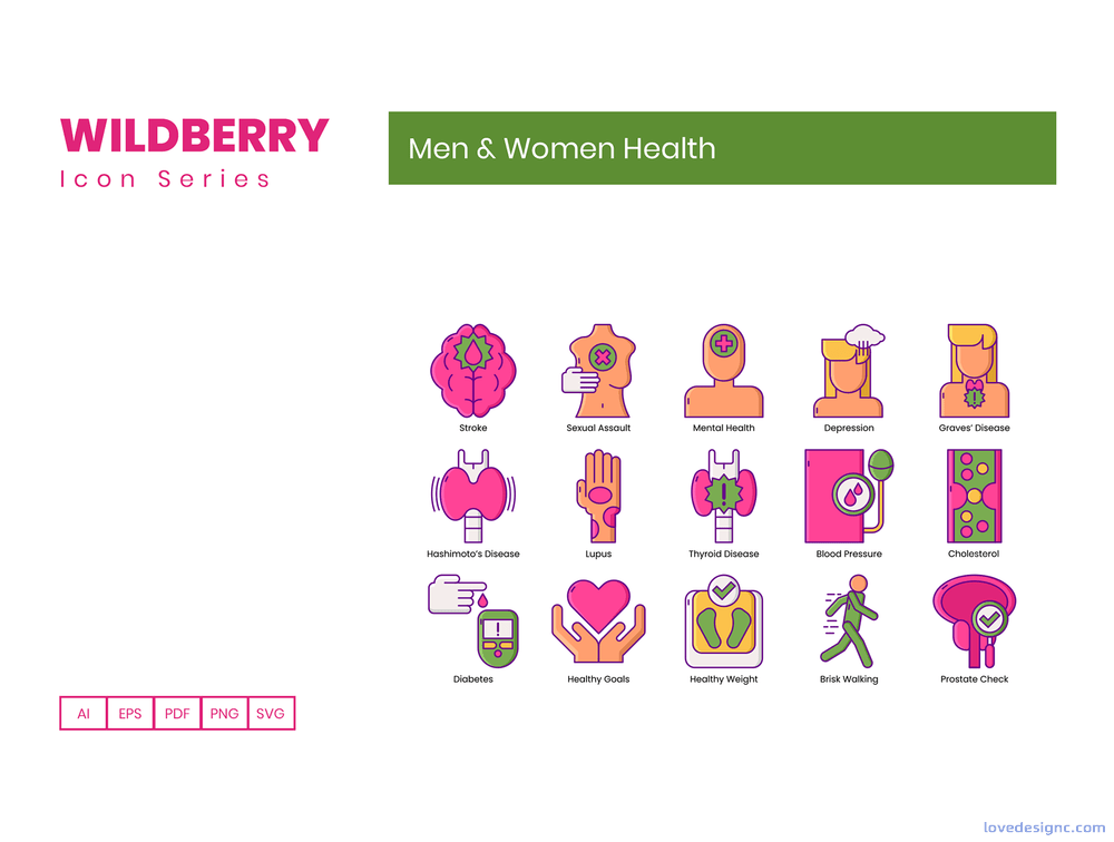85个高级男性和女性健康图标素材下载-爱设计爱分享c