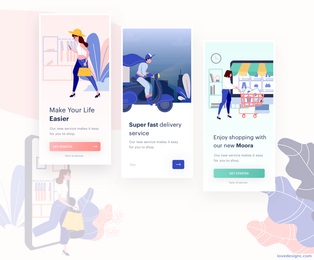 10个优质电子商务插图包app引导页插图套件设计素材下载-爱设计爱分享c