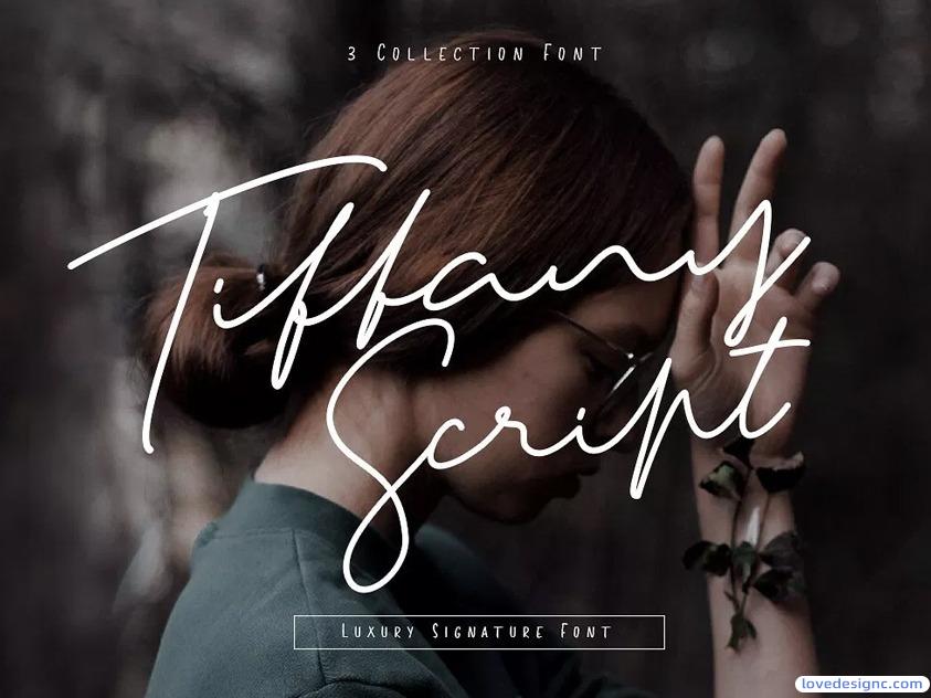 免费 Tiffany Signature 字体-爱设计爱分享c