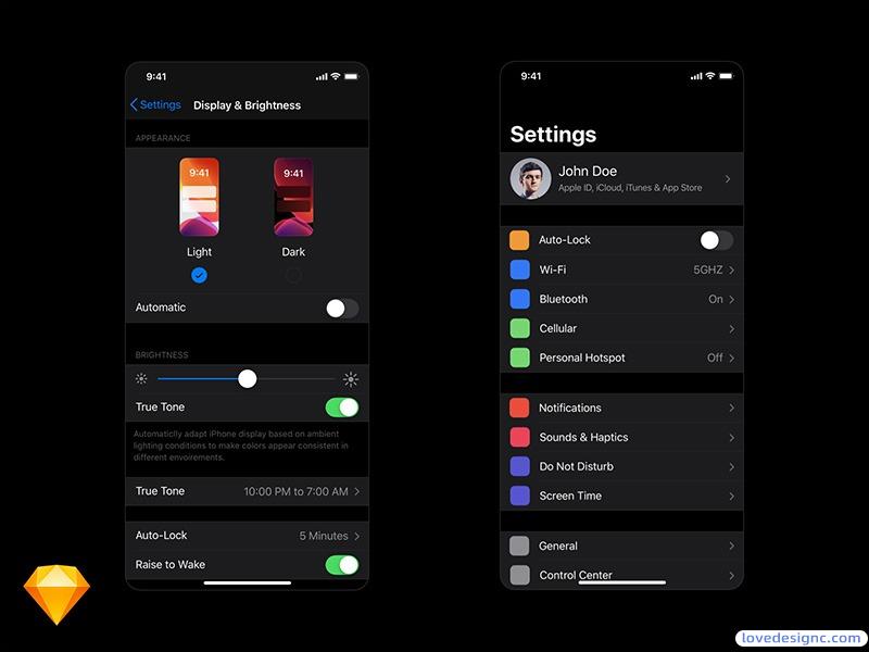 iOS 13 Darkmode 暗黑模式 UI-爱设计爱分享c