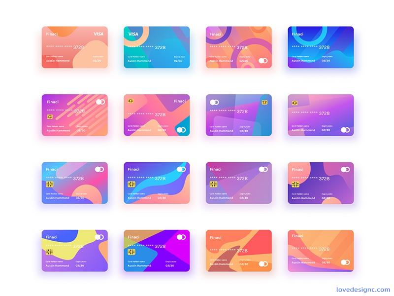 30张渐变信用卡设计素材-爱设计爱分享c