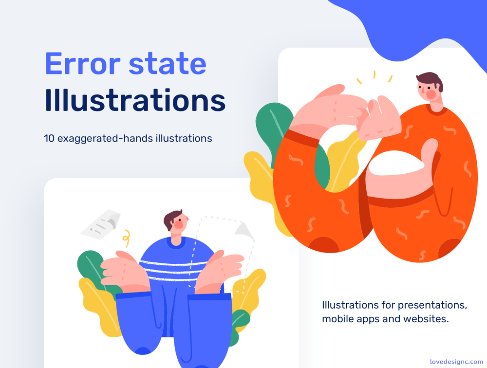 404时尚夸张的手绘错误状态插图优质设计源文件素材下载-爱设计爱分享c