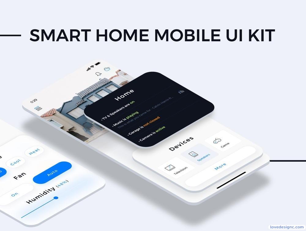 高端现代布局的智能家居移动APP界面设计源文件下载-爱设计爱分享c