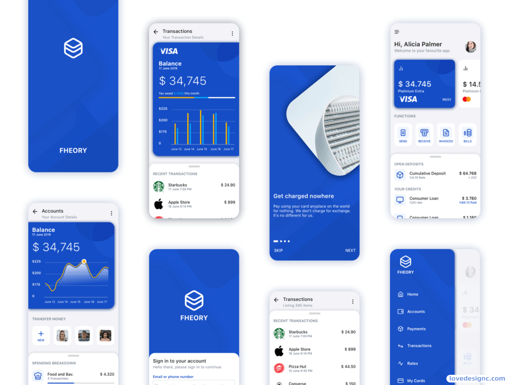 30多个金融钱包银行信用卡app界面ui设计素材下载-爱设计爱分享c