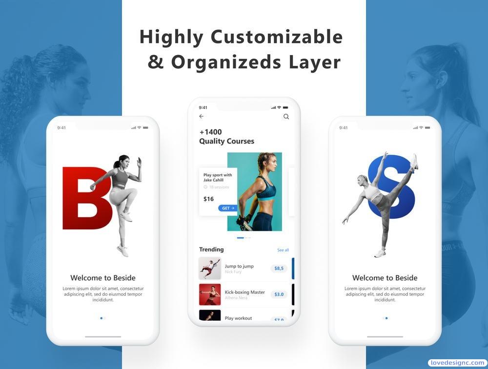 30多个运动健身健康培训精品app界面ui设计素材下载-爱设计爱分享c