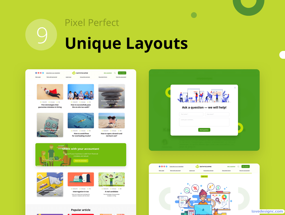 绿色清爽的网页设计HTML模板设计素材下载-爱设计爱分享c
