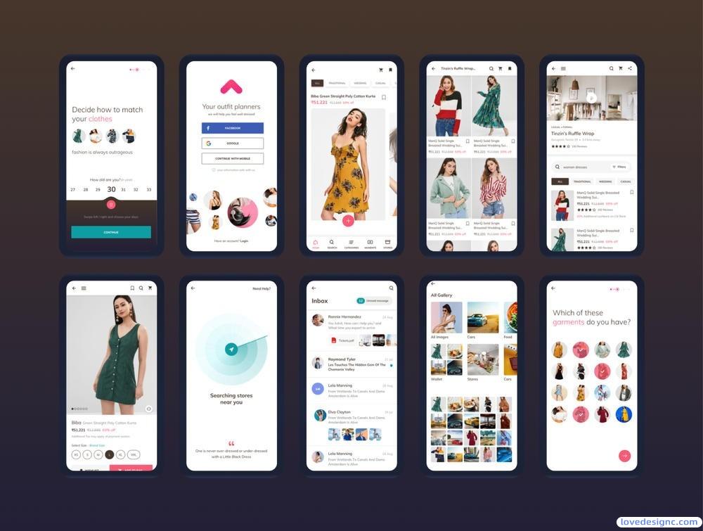 100个时髦的电子商务应用app界面UI设计素材下载-爱设计爱分享c
